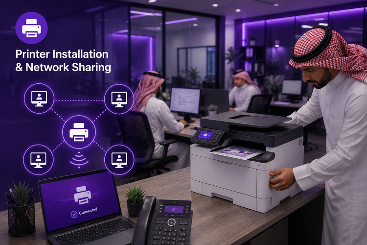 Services printer installation & network sharing